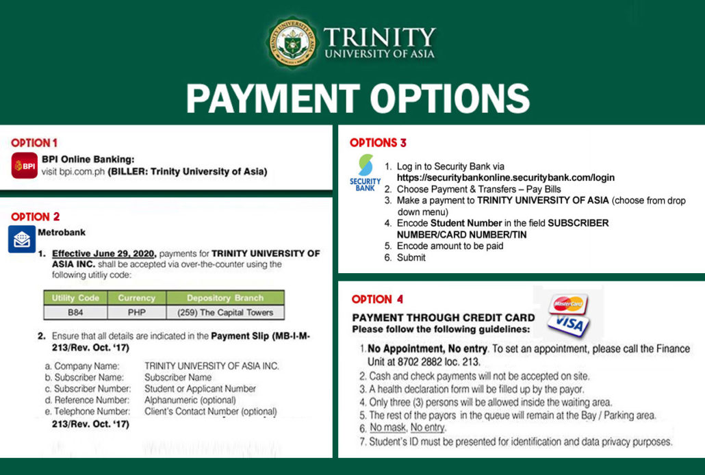 Trinity University Academic Calendar 2022 2023 Online Enrollment/Self-Registration - Trinity University Of Asia