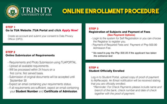 Online Application for New Students - Trinity University of Asia